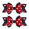 Beleki Chrismas Hair Bows Glitter Polka Dot Hair Clips for Girls, 4-Layered Handmade Bows Metal Alligator Hairpin Sparkly Hair Accessories for Valentine's Day Birthday Christmas Decor view 1
