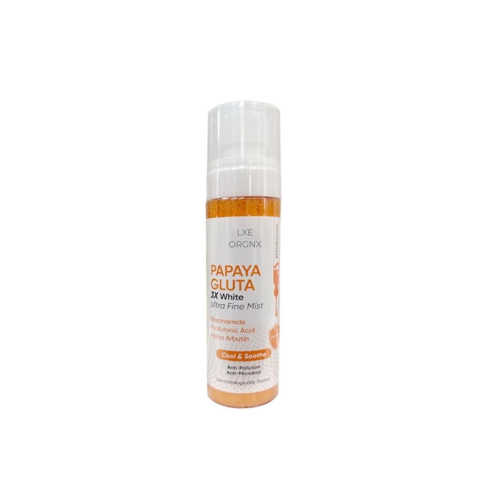 LXE ORGNX Papaya Gluta Face Mist 80ml | Hydrating & Soothing Ultra Fine Mist with Papaya Extract, Niacinamide & Aloe Vera