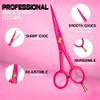 Professional hair and Beard scissor - German Scissors Use for Facial Hair, Trimming, Grooming, Cutting, and Styling of Beard and Mustache 5.5 inch (Pink) view 2