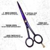 Professional hair and Beard scissor - German Scissor Use for Facial Hair, Trimming, Grooming, Cutting, and Styling of Mustache 5.5 inch (Purple) view 2