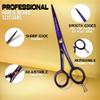Professional hair and Beard scissor - German Scissor Use for Facial Hair, Trimming, Grooming, Cutting, and Styling of Mustache 5.5 inch (Purple) view 3