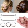 12 Pcs Bungee Hair Ties, Elastic Small Ponytail Holders, Cord Hair Ties with Hooks, Styling Elastic Rubber Bands Holder for Women Girls Curly Long Hair (Black, Coffee and Apricot) view 3