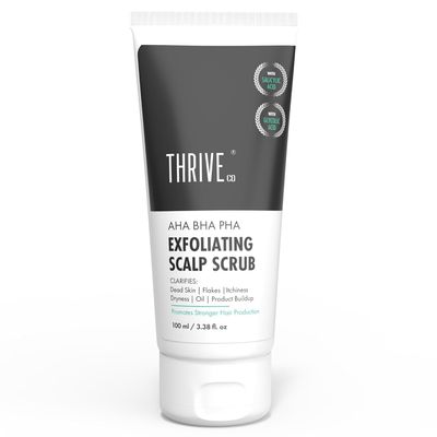 AHA BHA PHA Exfoliating Scalp Scrub | Clears Dandruff, Dead Skin, Oil & Product Buildup And Promotes Hair Growth | Acts On Dry, Flaky & Itchy Scalp | For Men & Women | 100ml