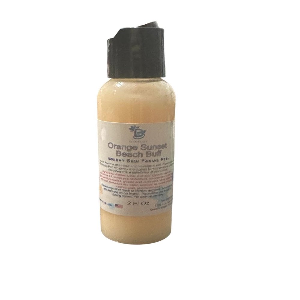 Diva Stuff Orange Sunset Beach Buff Facial Exfoliator With Gentle Mushroom Spicules Lemon Peel Kojic Acid Niacinamide Skin Repair Cleanser