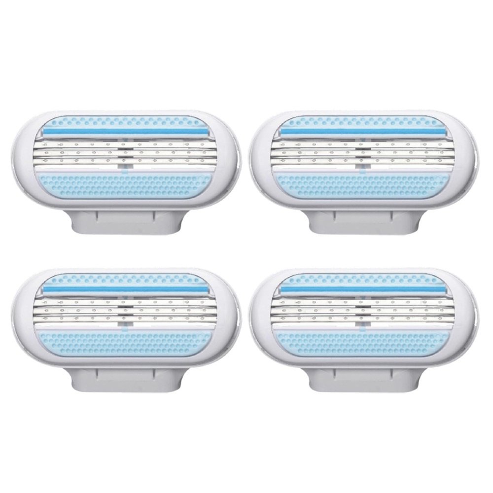 4/20 Pcs 3-Layer Razor Blades For Women, Compatible With Venus Razor, Safe Shaver Head For Face, Arms, Legs Hair Removal - Smooth & Skin-Friendly Design(4pcs)