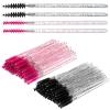 100PCS Spoolies for Eyelash Extensions, Disposable Mascara Wands, Adjustable Eyebrow Spoolie, for Lengthening Eyelashes And Grooming Eyebrows(Black Pink) view 1