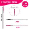 100PCS Spoolies for Eyelash Extensions, Disposable Mascara Wands, Adjustable Eyebrow Spoolie, for Lengthening Eyelashes And Grooming Eyebrows(Black Pink) view 2