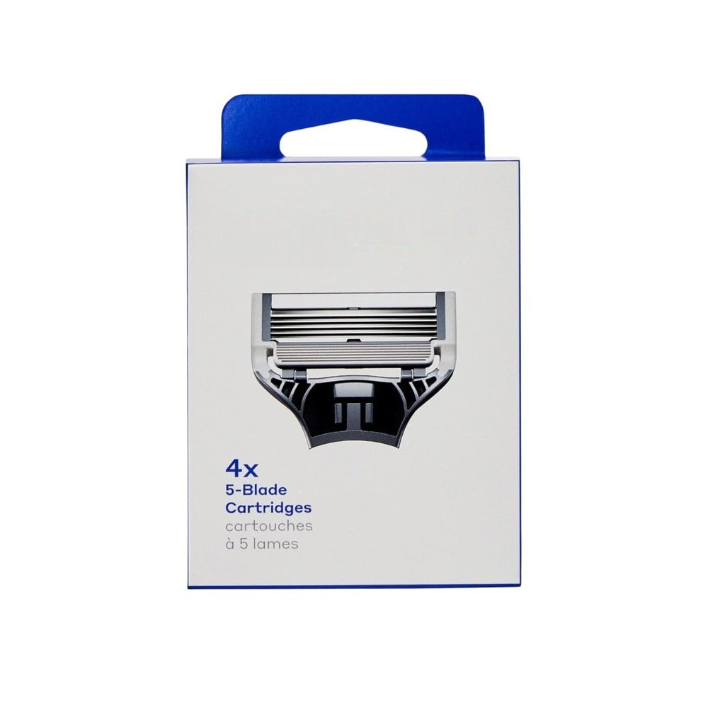 Men' s Razor Blade Refills, Sharper 5-Blade For Close and Comfortable Shaves, Count of 4