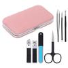Healvian 7Pcs Professional Manicure Set Resistant Nail Clippers Eyebrow Tweezers Scissors Ear Pick for Hand Face Foot Care with PU Leather Travel Case view 1