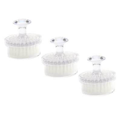 DECHOUS 3pcs Manual Facial Cleansing Brush with Soft Bristles and Protective Cover Multi-Function Skin Exfoliator for Deep Cleaning at Home and Travel White Handheld Face Cleaner