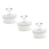 DECHOUS 3pcs Manual Facial Cleansing Brush with Soft Bristles and Protective Cover Multi-Function Skin Exfoliator for Deep Cleaning at Home and Travel White Handheld Face Cleaner view 1