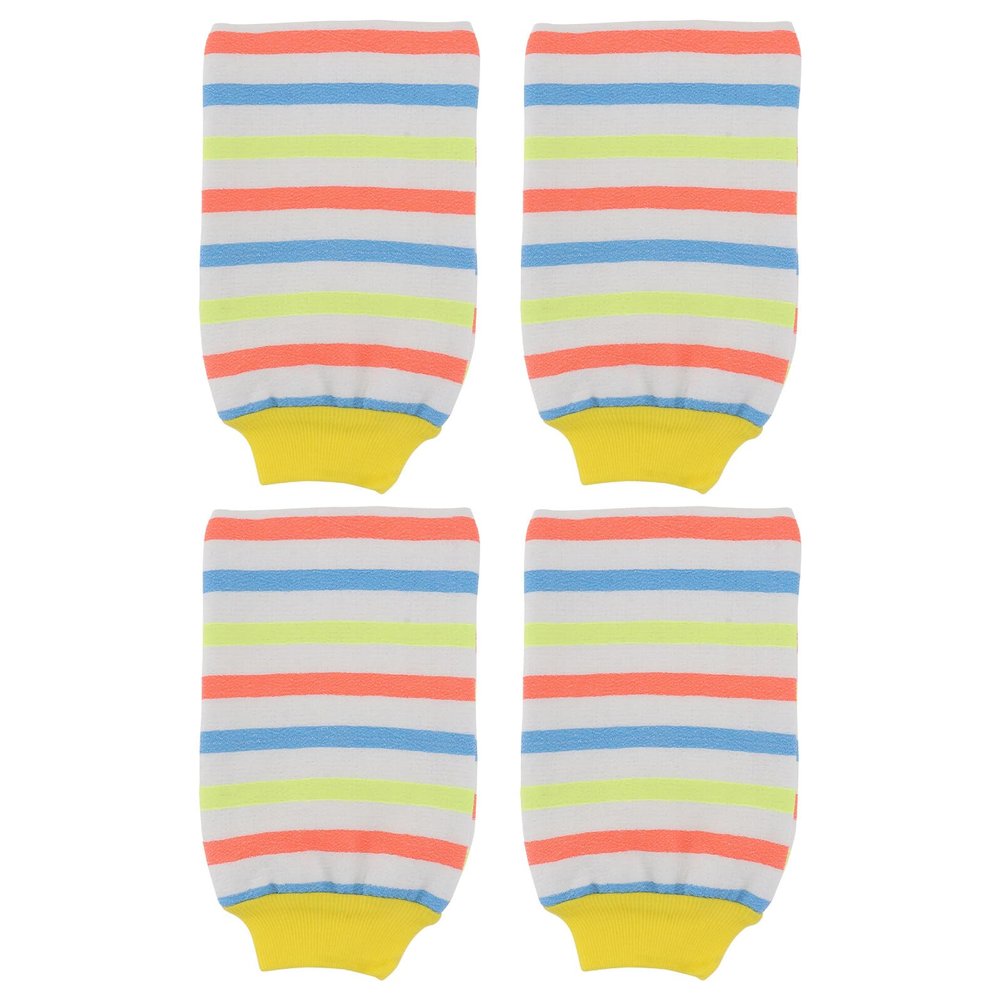 Beatifufu 4pcs Colorful Exfoliating Shower Gloves Bath Scrubber Mitts for Body Cleaning Dead Skin Removal Soft Wash Towels for Bathroom Home Spa Use