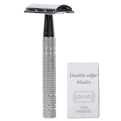 LALADEFIEE Vintage Double-edge Safety Razor Manual Beard Trimmer for Men Professional Barber Shaver Straight Blade Design Comfortable Grip for Home and Salon Use