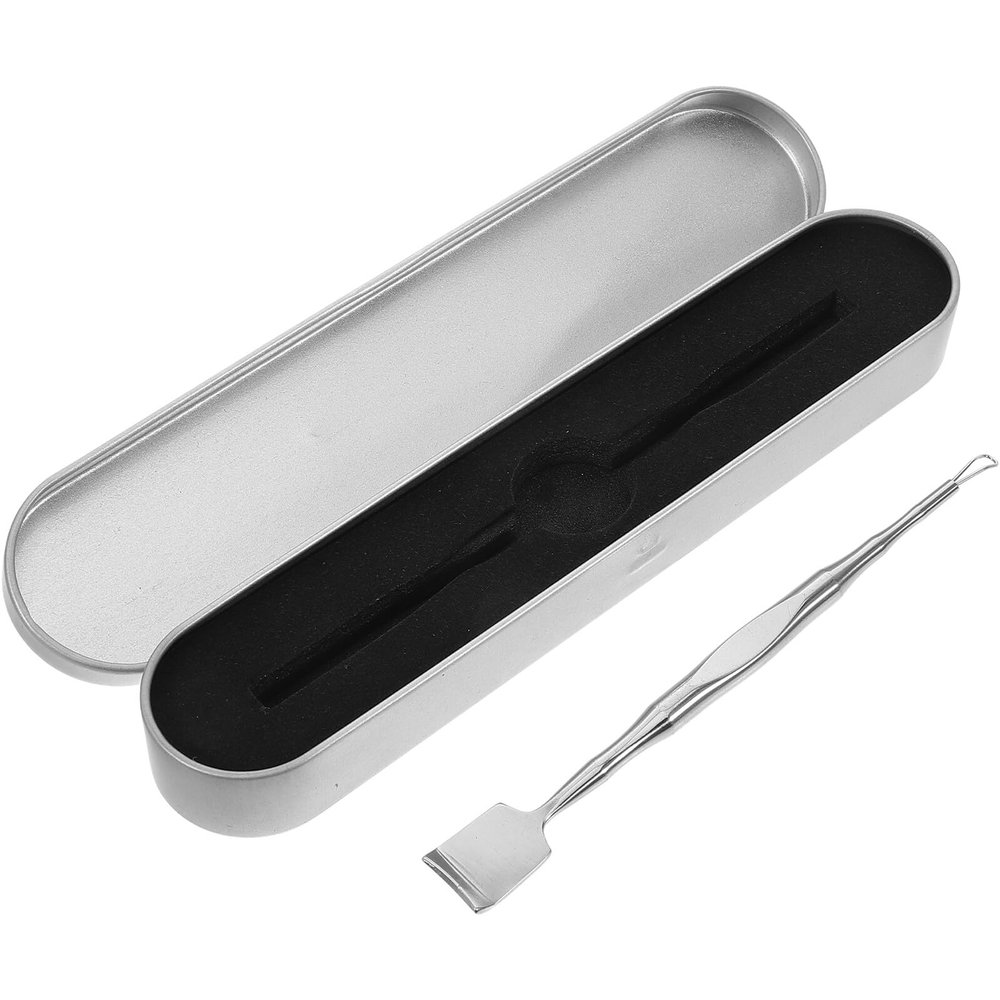 GALPADA Stainless Steel Dual-Ended Blackhead Cleaning Tool Facial Pimple Scraper Spatula for Deep Pore Exfoliation and Safe Blackhead Removal Reusable Metal Extractor for Nose and Face