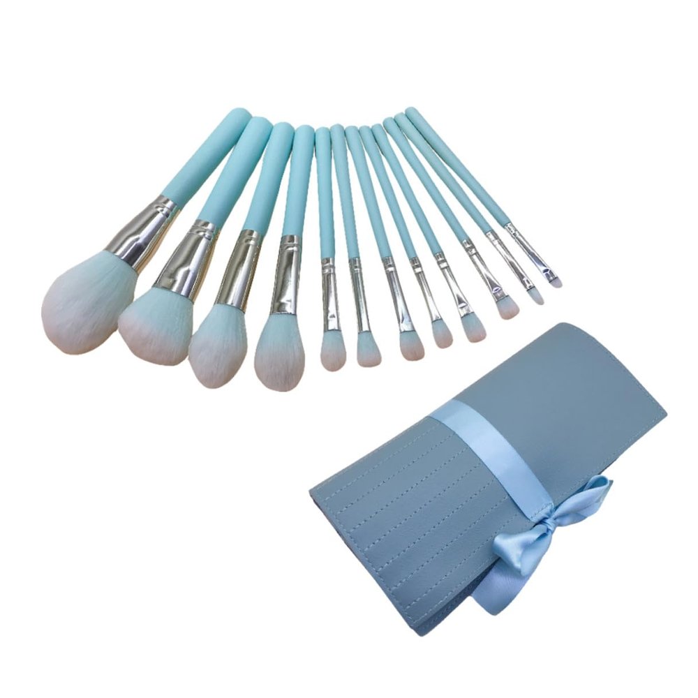 Zerodeko 12pcs Makeup Brush Set with Premium Handles and Silky Bristles Complete Cosmetic Tool Kit for Eye Shadow Concealer Blush Foundation Highlighter and Eyebrows and Skin-friendly