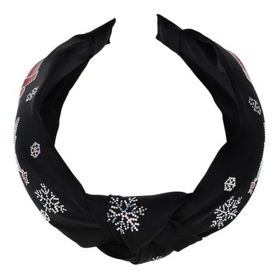 Uonlytech Elegant Wide Knot Christmas Hairband for Women Lightweight Comfortable Xmas Headband with Sequins Festive Tree Pattern Fashion Hair Accessories for Holiday Parties and Year