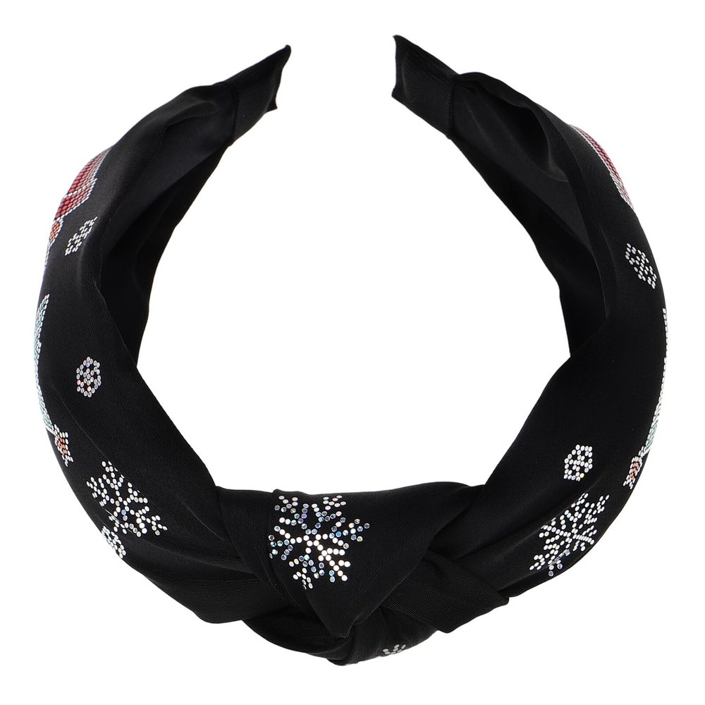 Uonlytech Elegant Wide Knot Christmas Hairband for Women Lightweight Comfortable Xmas Headband with Sequins Festive Tree Pattern Fashion Hair Accessories for Holiday Parties and Year