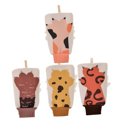 Alipis 4pcs Deep Exfoliating Mitt Double Sided Body Scrubber Spa Massage Gloves with Adorable Animal Patterns for Adults and Bathing Ergonomic Fit for Gentle Skin Cleaning