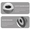 Alipis 2pcs Aluminum Safety Razor Stands Compact Men Shaving Razor Holder Base Organizer for Bathroom Countertops Manual Storage view 2