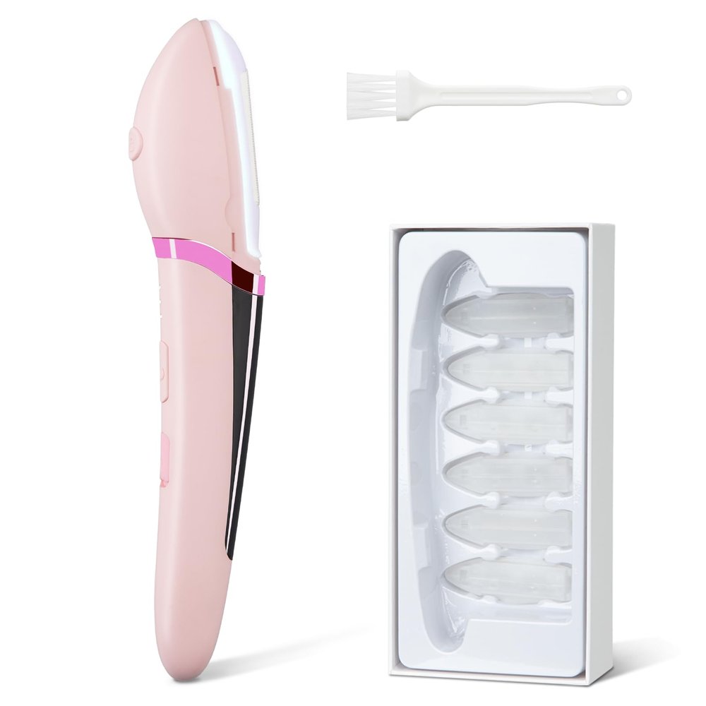 DSHKISK Sonic Facial Dermaplane Razor for Women Smooth Flawless Face hair Peach Fuzz Remover Exfoliante Rechargeable 3 Speeds Adjustable with LED Light