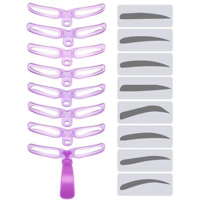 8 Pcs Eyebrow Shaping Kit, Eyebrow Stencils Kit - 8 Reusable Shapes for Perfect Brows, Easy to Use for Beginners & Daily Makeup, Suitable for Home