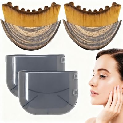 2PCS Lymphatic Contour Face Brush for Drainage, Gua Sha Facial Massage Tool for Sculpting