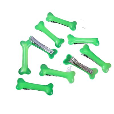 1-6pcs Black White Bone Hairpins Women Sweet Gril Y2K Lovely Headwear Barrettes Hair Band Funny Vivid Dog Bones Side Clip Pins(Green,4pcs)