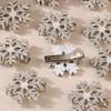 10Pcs Christmas Hair Clip White Snowflake Diamond Hair Accessories for Women Girls Xmas Bow Hair Clips Holiday Sparkling Diamond Hairpins Festive Hair Bow Hair Accessory for Wowen Holiday Party Gifts view 3