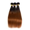 Ombre Bundles Human Hair 1B30 Straight Human Hair Double Weft Dark Brown Bundle 24 26 28 Inch Two Tone Black And Brown 3 Bundles Extension view 4