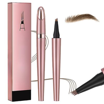 2026 New Microblading Eyebrow Pen, Waterproof Eyebrow Pencil, Eye Brow Pen with 4 Tip, Premium Natural Magic Eyebrow Makeup Fine Stroke Contouring Pencil Long-Lasting Stay on All Day (Dark Brown)