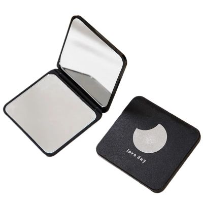 UGRBOQZK Vintage Foldable Makeup Mirror Mini Heart Round Compact Pocket Floral Portable Hand Women Cosmetic Mirrors(BKR 1pcs)