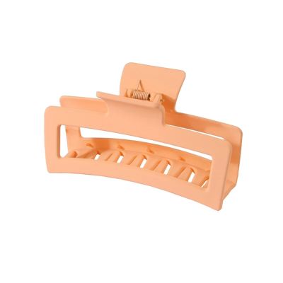 13CM Oversized Solid Color Square Frosted Hair Shark Clip Headdress Hair Accessories Suitable For Women Girls Thick Hair(Light Orange)