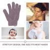 DECHOUS Exfoliating Bath Glove Five Fingers Stretchy Body Scrub Mitt for Men Women Dual-sided Use Easy Clean Purple view 3