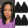 12inch Afro Kinky Bulk Hair for Micro Twist Braiding Hair, Synthetic Mini Spring Twist Curl 4Packs 200 Gram, Natural Black 4C Afro Curly Hair Dreadlocks Extensions Repair Locs for Women(4Pcs-12", #1B) view 1