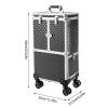 BGSHKAL Rolling Makeup Train Case, Professional Cosmetic Trolley Cosmetic Organizer Rolling Makeup Case Multiple Adjustable Compartments with Built-In Locking Mechanism and 34.25-In Retractable Handle view 2