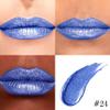 evpct Blue Metallic Glitter Lip Liner and Lipstick Combo Lip Gloss Stain Set Makeup for Women Long Lasting Waterproof 24, Non Stick Cup Metal Shine Shimmer Iridescent Liquid Lipstick 24 view 3