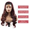 BaaerHve 20 Inch P1B99J Burgundy Headband Wigs Human Hair Body Wave Wigs for Black Women Brazilian Virgin Hair Glueless None Lace Front Half Wig Wear and Go Highlight Headband Wigs Human Hair view 3
