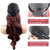 BaaerHve 20 Inch P1B99J Burgundy Headband Wigs Human Hair Body Wave Wigs for Black Women Brazilian Virgin Hair Glueless None Lace Front Half Wig Wear and Go Highlight Headband Wigs Human Hair view 4