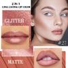 evpct Nude Gold Metallic Glitter Lip Liner and Lipstick Combo Lip Gloss Stain Set Makeup for Women Long Lasting Waterproof 24, Non Stick Cup Metal Shine Shiny Shimmer Iridescent Liquid Lipstick 27 view 2