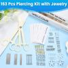 Evatage 163 Pcs Professional Body Septum Piercing Tool Kit with Jewelry Set view 2
