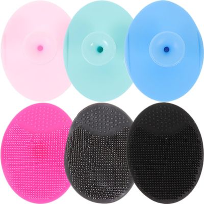 Alipis 6pcs Silicone Facial Cleansing Brush for Women Soft Manual Exfoliator Pads for Deep Skin Cleaning and Makeup Removal Lightweight Portable Face Scrubber Tools in Colors