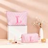 Fohufo Sister Birthday Gifts for Girls - Travel Makeup Bag Set, Big Sister Gifts for Girls 6-12 Year Old Girl Gift Teen Girl Gifts Trendy Stuff, Personalized Cute Stuff Initial Makeup, Light Pink S view 2