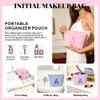 Fohufo Sister Birthday Gifts for Girls - Travel Makeup Bag Set, Big Sister Gifts for Girls 6-12 Year Old Girl Gift Teen Girl Gifts Trendy Stuff, Personalized Cute Stuff Initial Makeup, Light Pink S view 3