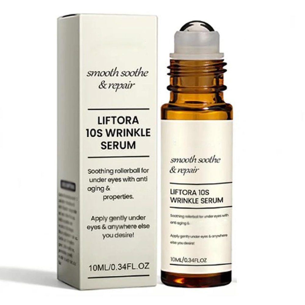 Liftora 10s Wrinkle Serum, Anti-wrinkle Firming Eye Serum, Repair Rollerball for Under Eyes, Natural Essence for Dark Circles, Eye Bags and Puffiness (1 Pc)