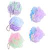 PRETYZOOM 5Pcs Large Bath Sponge Shower Mesh Poufs Soft Exfoliating Body Scrubber with Hanging Rope for Men and Women Bathing Accessories for Skin Random Color view 1