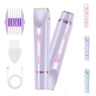 2 in 1 Bikini & Body Trimmer, Dual-Head Electric Hair Shaver Waterproof Wet & Dry Use for Underarms, Legs, Arms