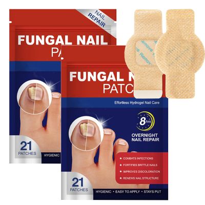 Nail Patches for Toenails & Fingernails 8-Hour Overnight Fast Hydrogel Nail Care,Keeps Feet Fresh & Dry All Day the flexible sizing suits most toenails and fingernails (42pcs)