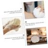 Abaodam 2pcs Large Petal-Shaped Bath Body Scrubber Balls Beige Exfoliating Shower Sponge Soft PE Mesh Nets for Gentle Skin Cleansing and Daily Use view 2