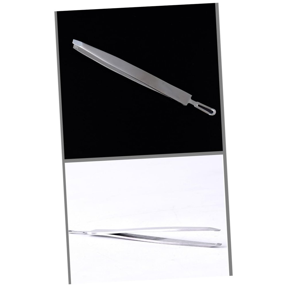 Zerodeko Stainless Steel Bevel Eyebrow Clip Multifunctional Tweezers for Women Men Small Lightweight Hair Removal Tool for Precise Grooming and Cosmetic Bag Essential