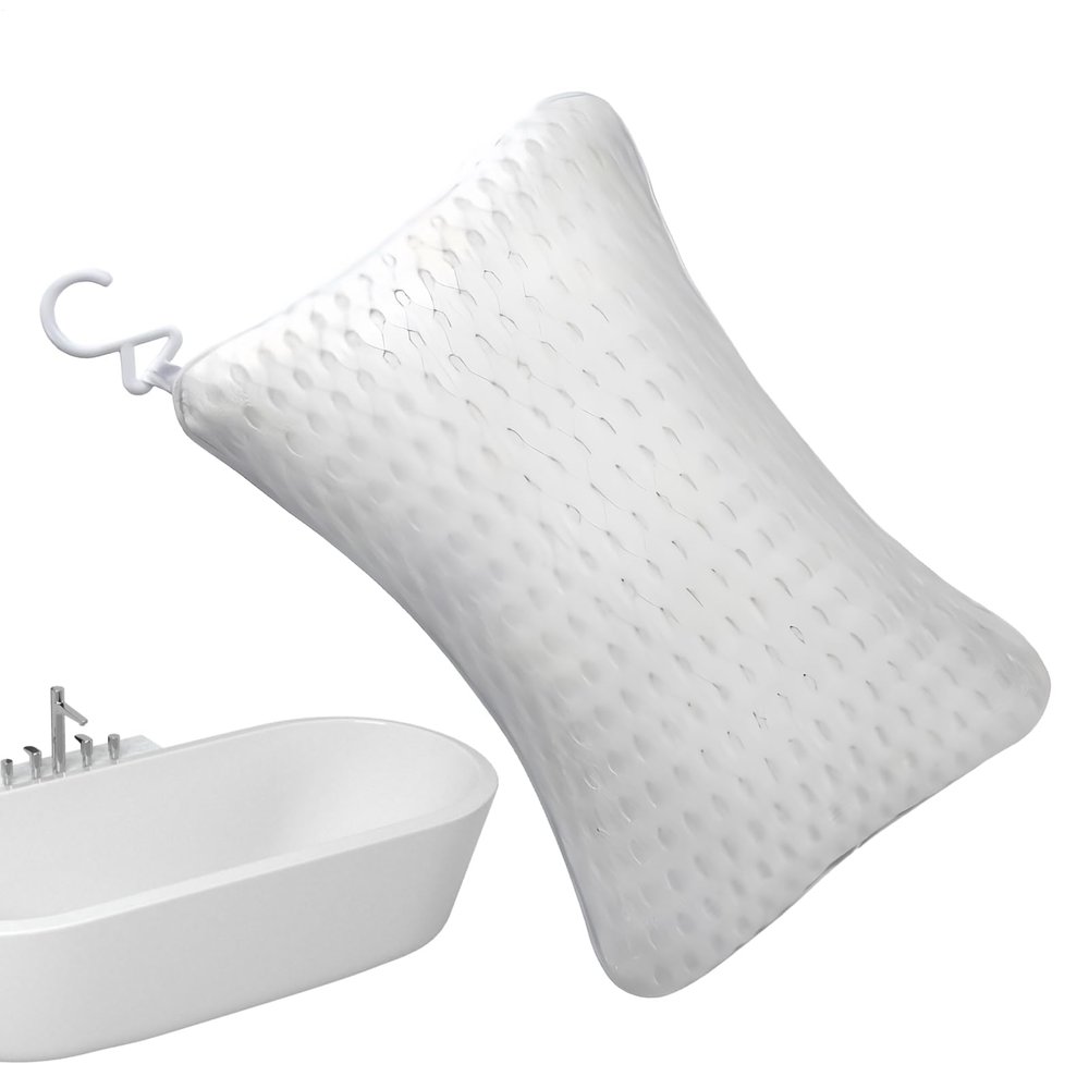 Bath Pillows for Head  Polyester Soft Fabric 30x20cm | Non-Slip Polyester Fiber Bathroom Headrest | Comfort Bathtub Pillow with Head | Bathtub Pillows F-or He-ad